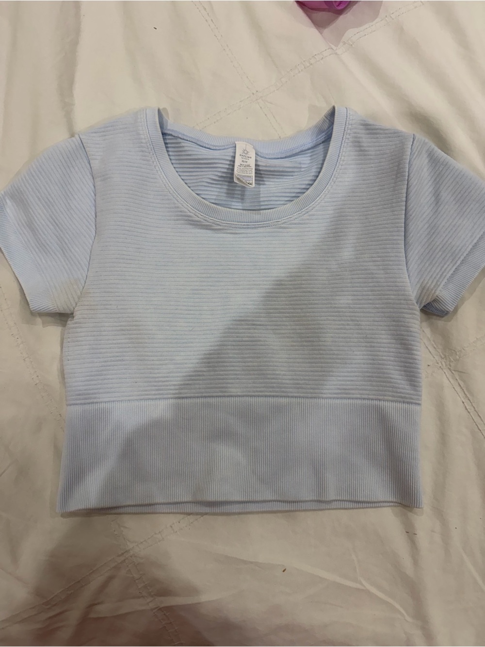 Aerie Light Blue Ribbed Crop Top